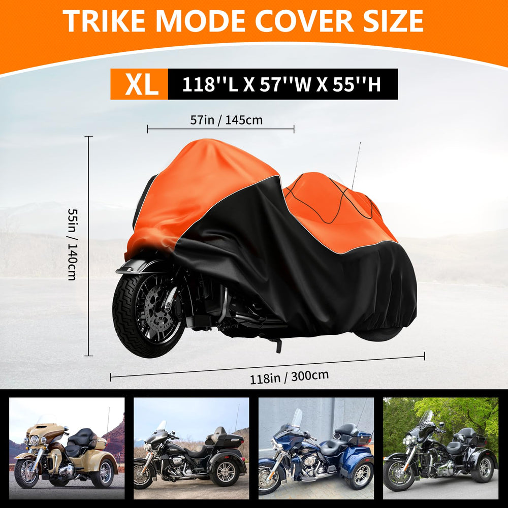CovERVIN trike cover for Tri Glide Ultra with windproof buckles improves wind protection.