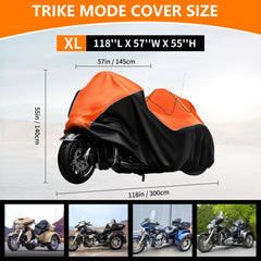 CovERVIN trike cover for Tri Glide Ultra with windproof buckles improves wind protection.