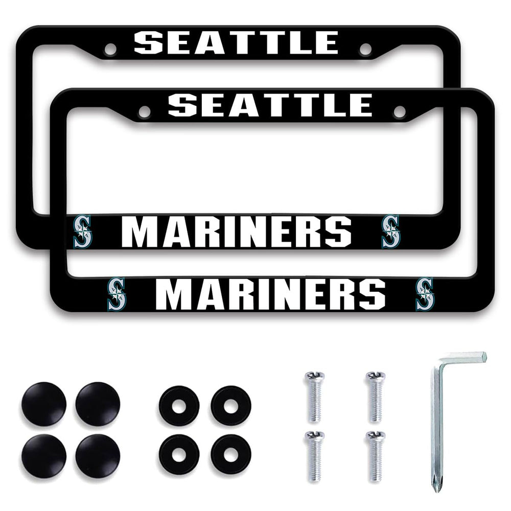 COVEUEWGLK license plate frame in matte black for the front view, durable protection against rust.