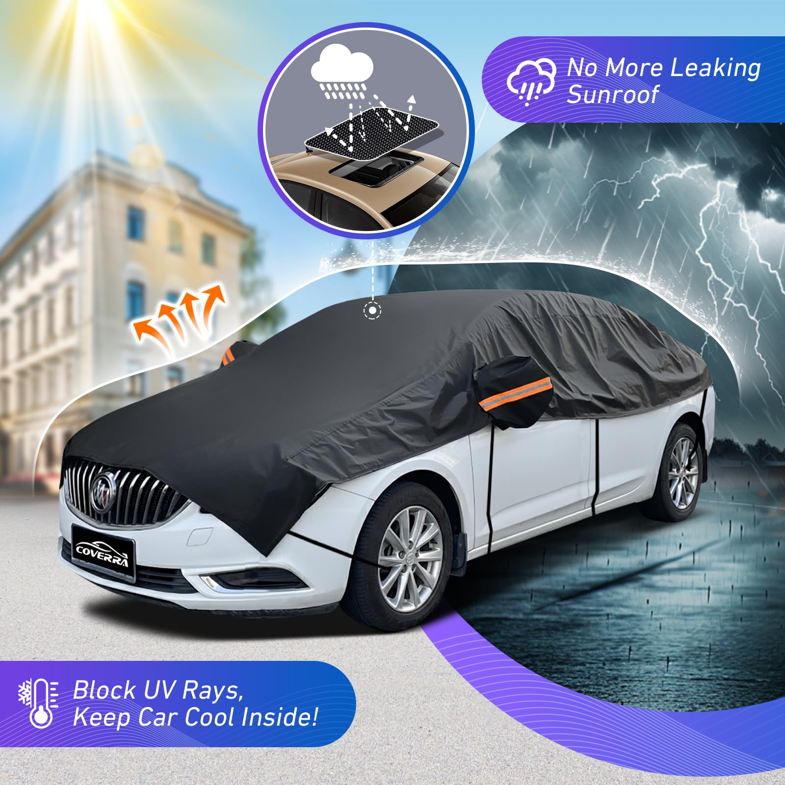 Covverra wind-resistant setup keeps cover secure in storms and high winds.