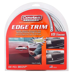 Cowles enhanced 18ft chrome U-channel edge guard for durable door protection.