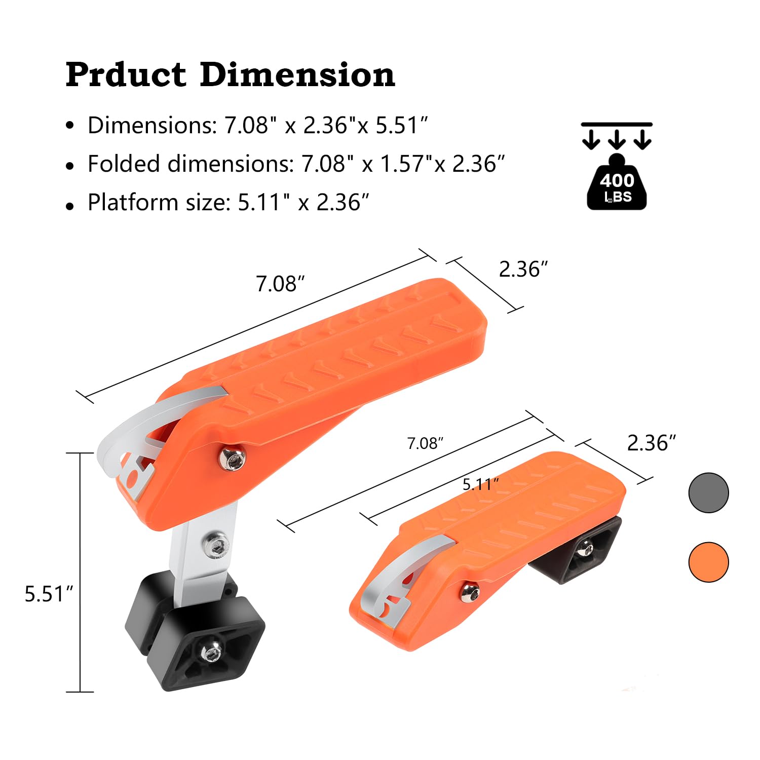 COWVIE foldable car door step pedal folded for compact trunk storage