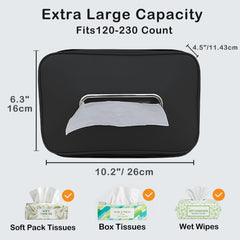 COZILO tissue holder mounted on headrest for reachable tissues