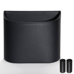 COZILO leather car trash can compact in car for clutter-free rides.