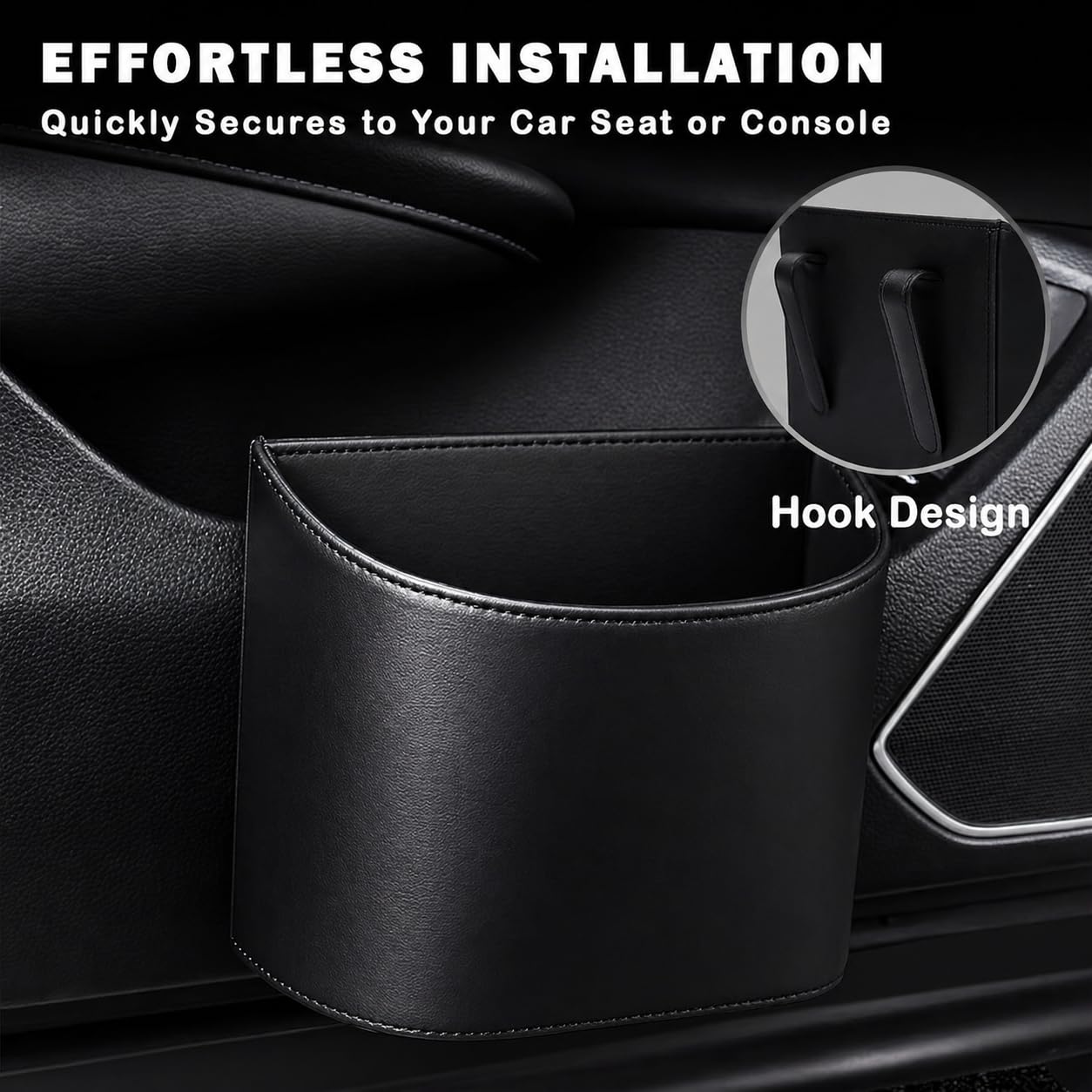 COZILO secure hook attached to car door panel for stability.