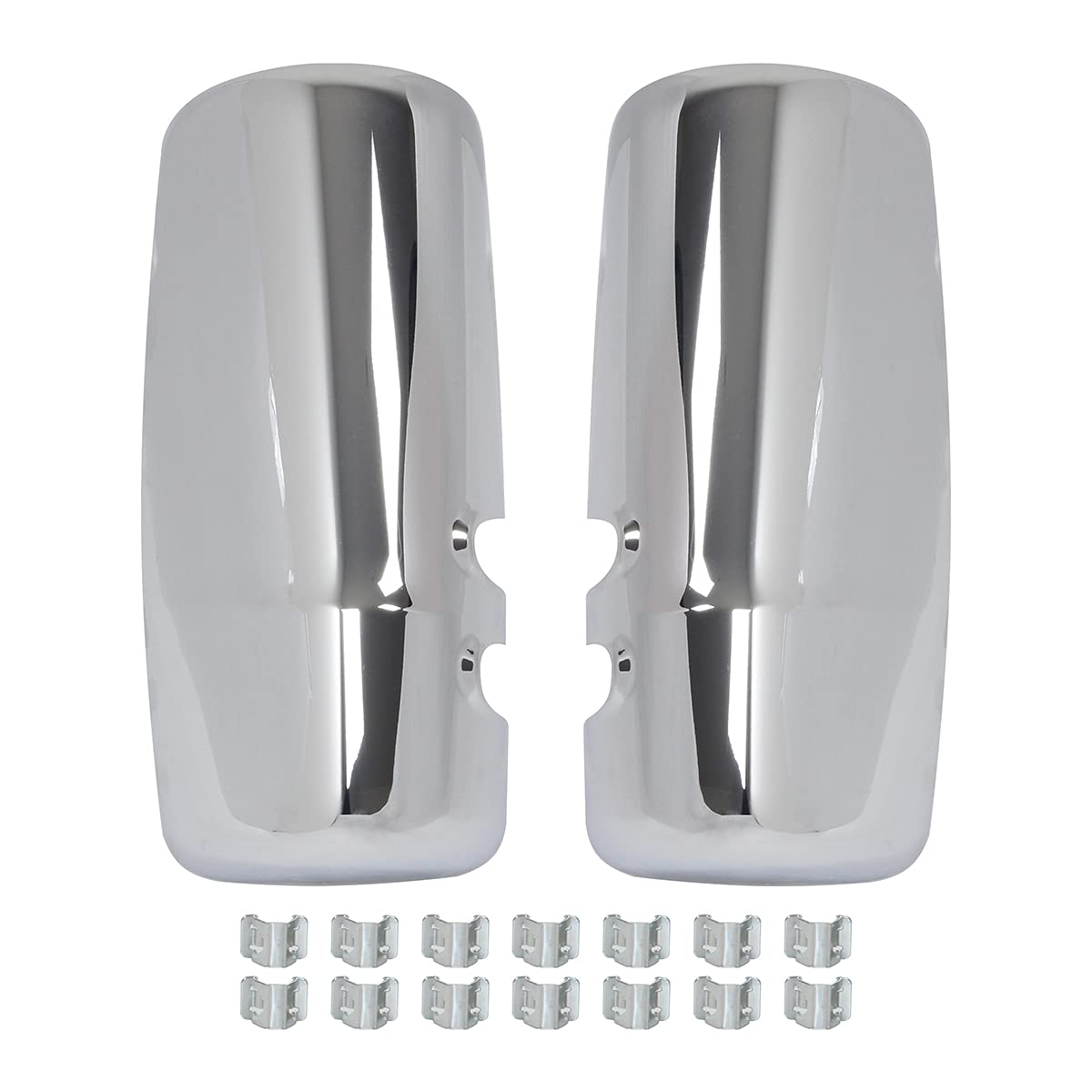 CPOWACE left driver-side chrome mirror cover for Kenworth T680/T880, with chrome finish.