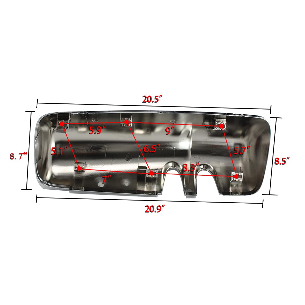 CPOWACE easy-install step diagram for Kenworth mirror cover alignment.