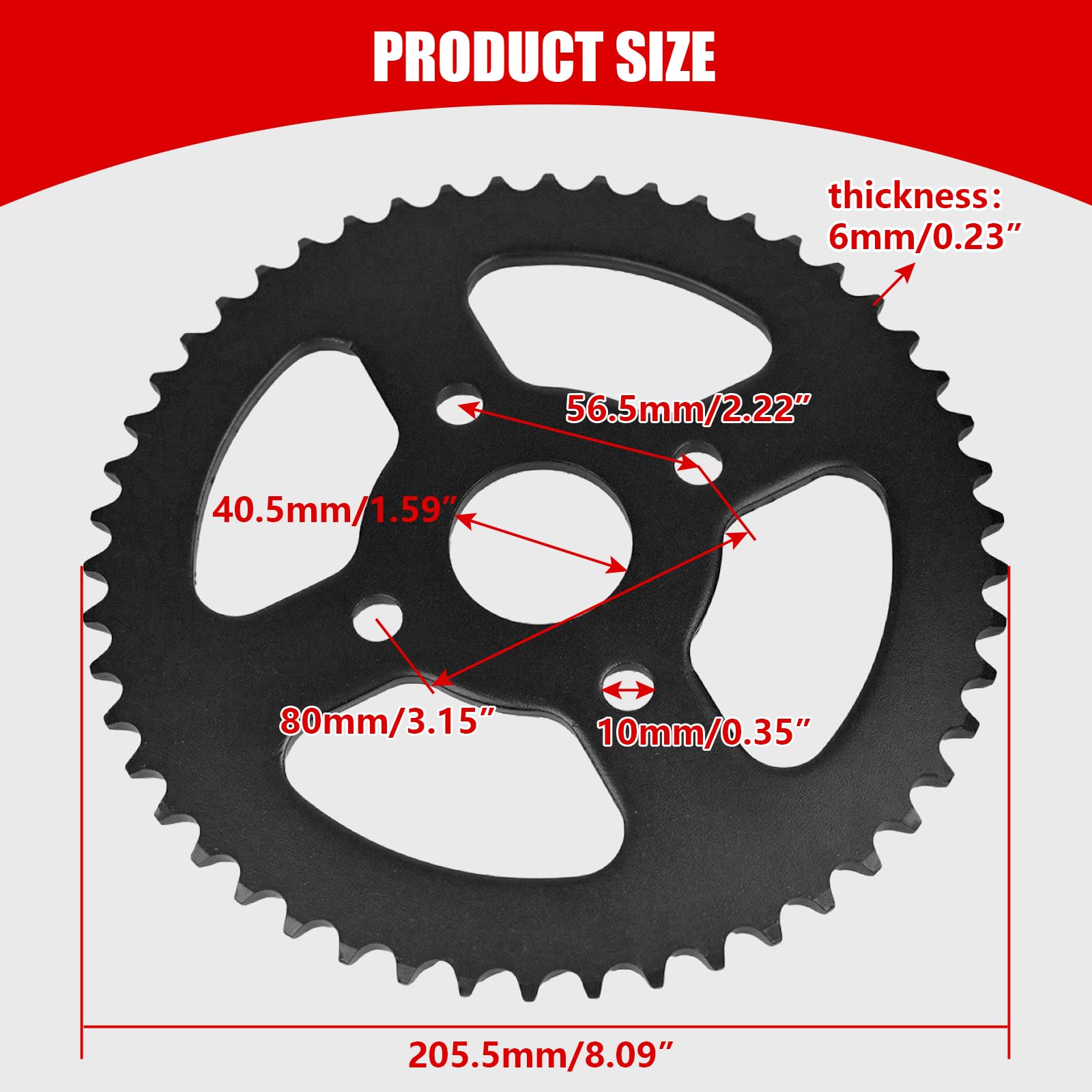 CPVNQMDG mounting dimensions: 80mm bolt circle and 40.5mm bore.