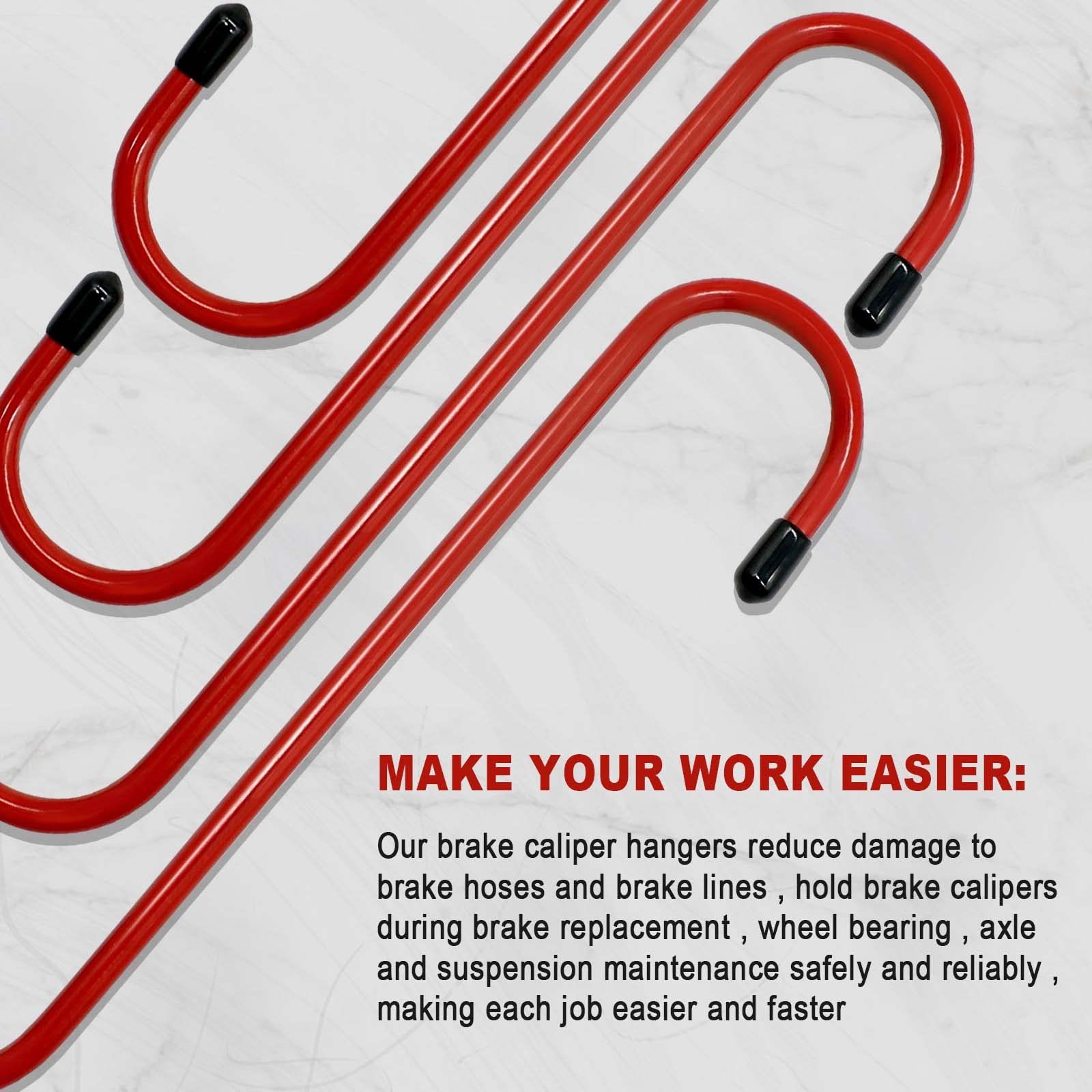 C Q CHANG QI brake caliper hanger hook with bright powder-coated finish for visibility.