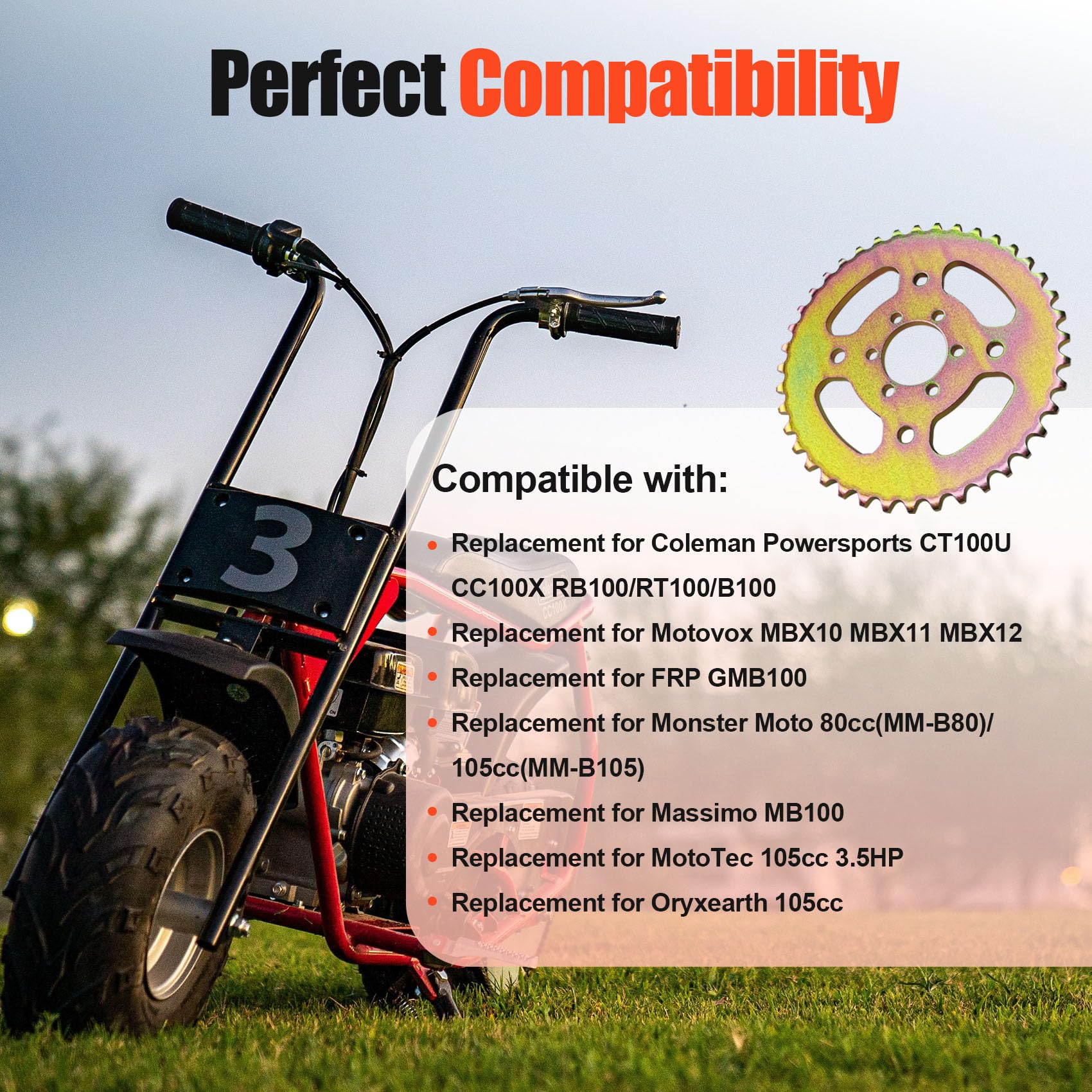 CQSPMOTO 40T in-packaging image indicates complete installation kit with mounting screws.