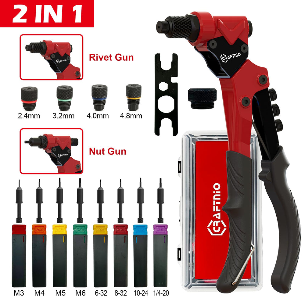 CRAFTNIO 360° swivel head close-up for overhead riveting
