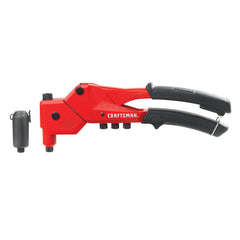 CRAFTSMAN Swivel Head Rivet Tool with detachable mandrel container for safer disposal.