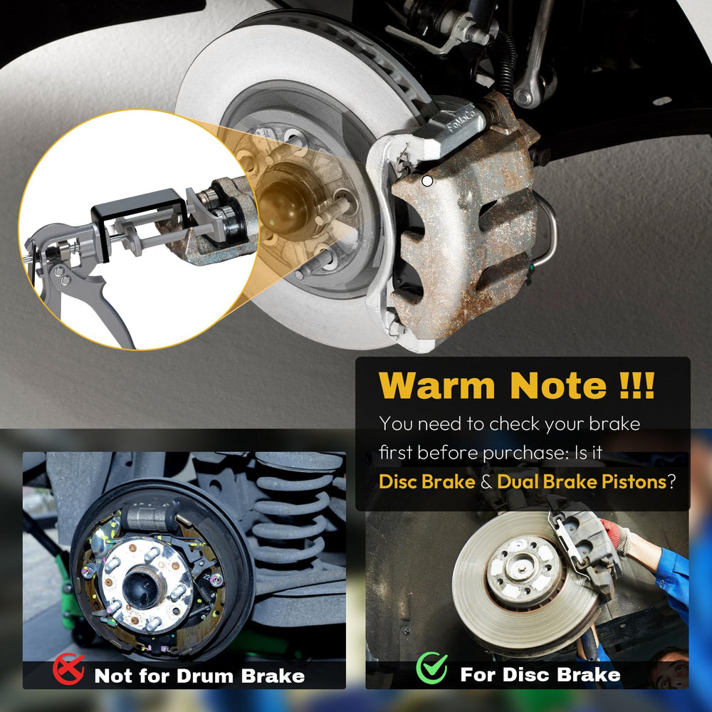 Craimil tool top view highlights compact profile for tight caliper spaces.