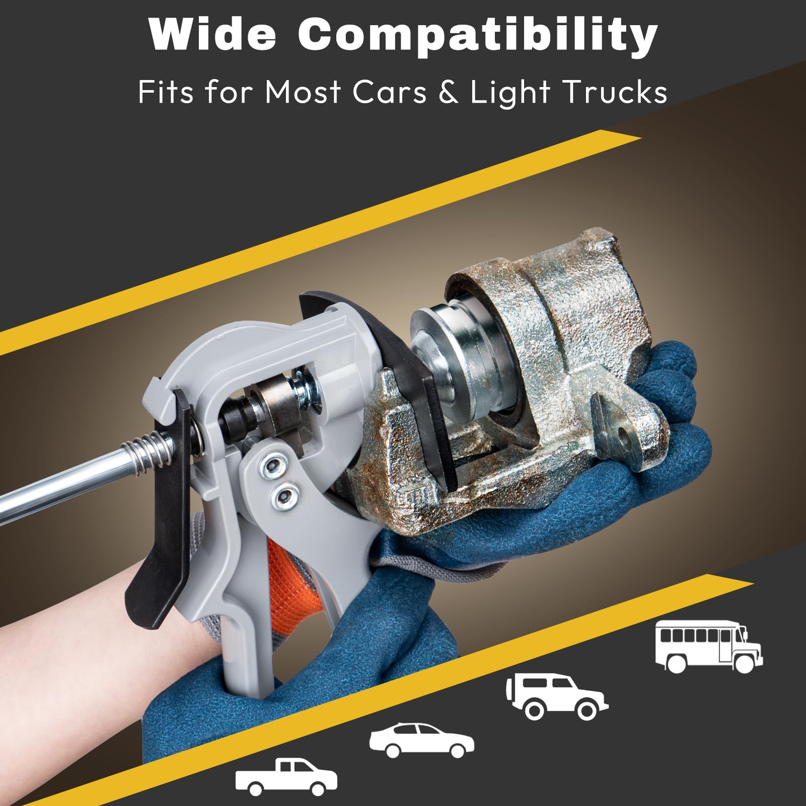 Craimil Speedy Brake Pad Spreader action-shot highlights efficient caliper service.