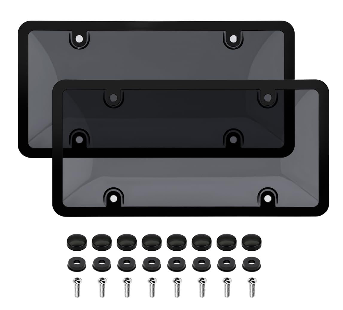 CRAPOZ license plate holder front view with durable ABS frame for all-weather use.