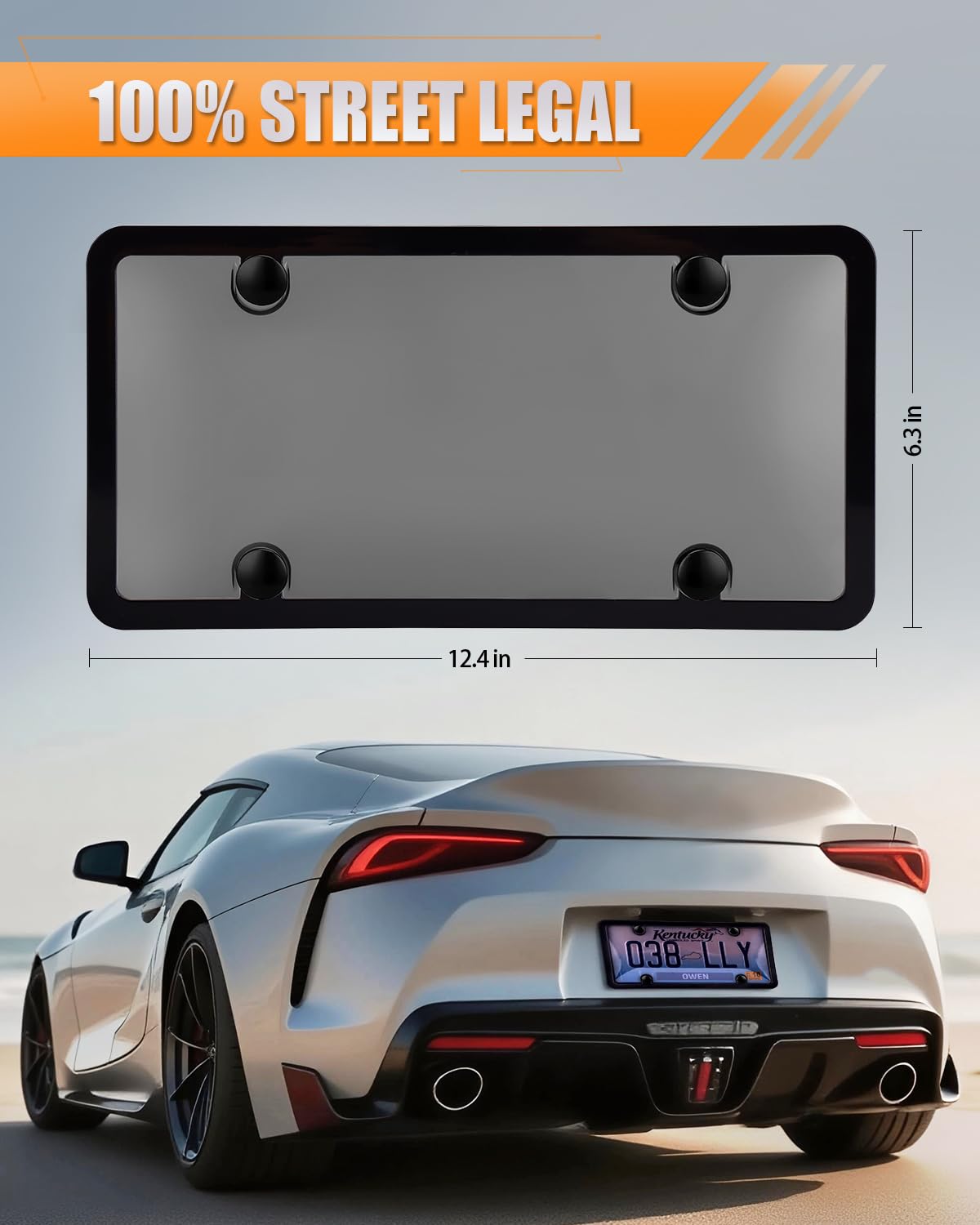 CRAPOZ universal 12x6-inch license plate frame for standard US plates.