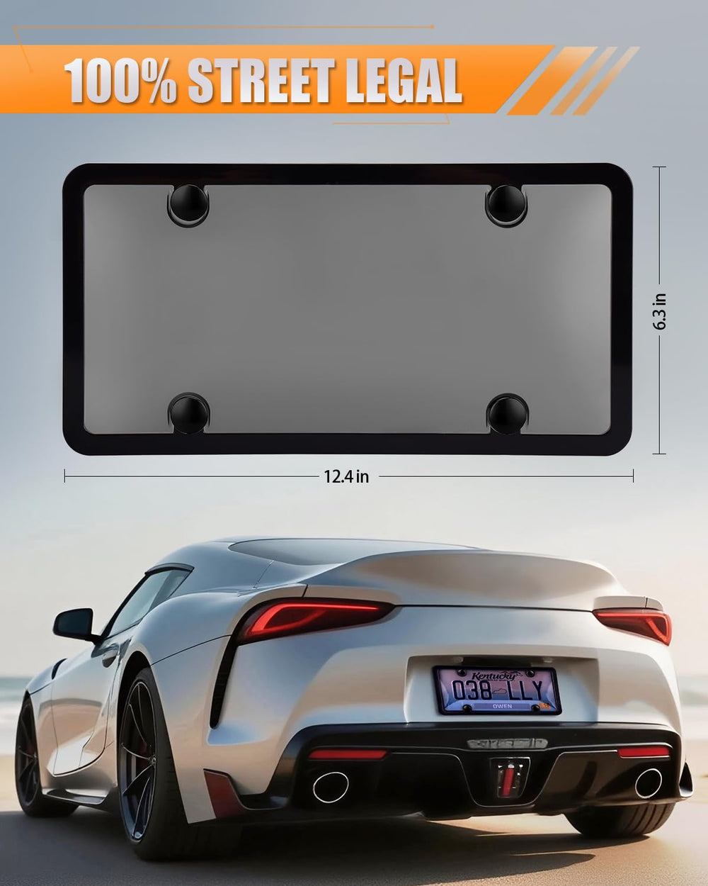 CRAPOZ universal 12x6-inch license plate frame for standard US plates.