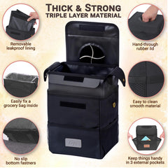 Creathing Touring Edition adjustable strap secures the bin in any vehicle.