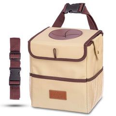 Creathing Car Trash Can Touring Edition shows full capacity with the odor-control lid.