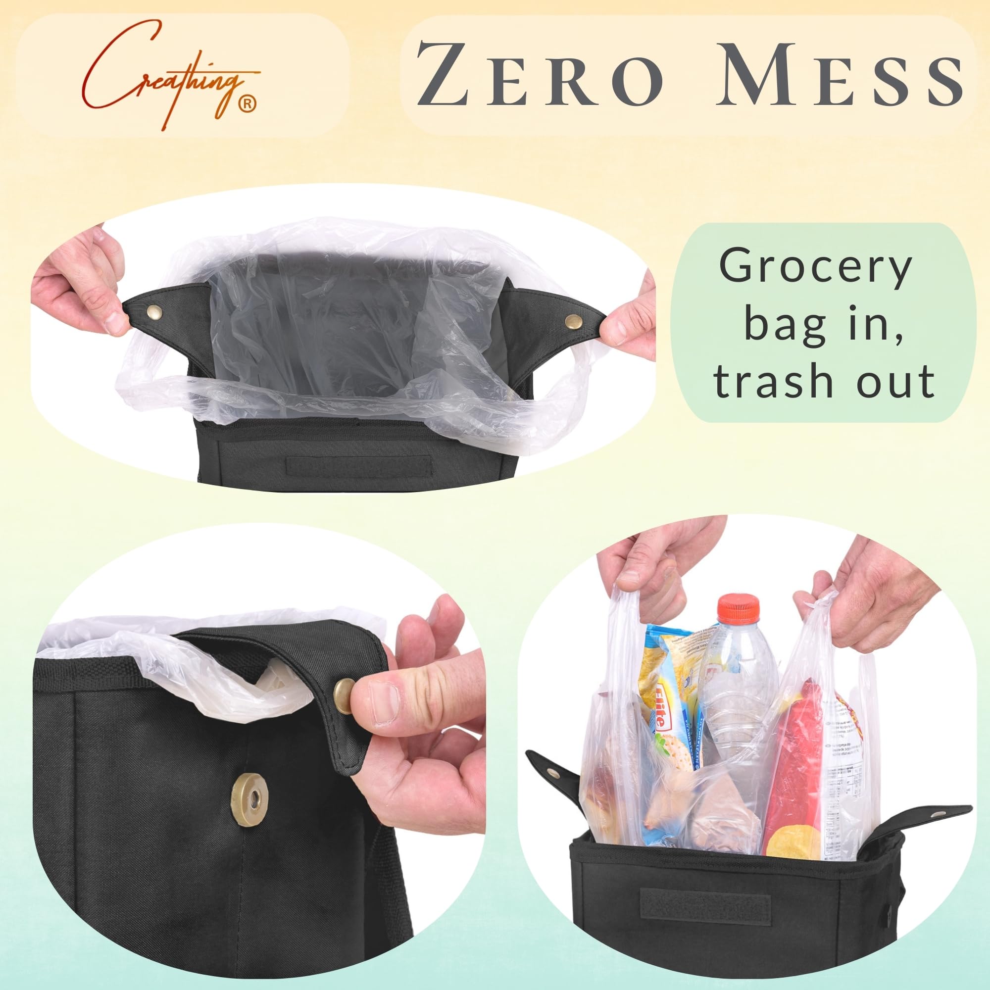 Creathing Touring Edition removable liner enables no-touch disposal and easy cleaning.