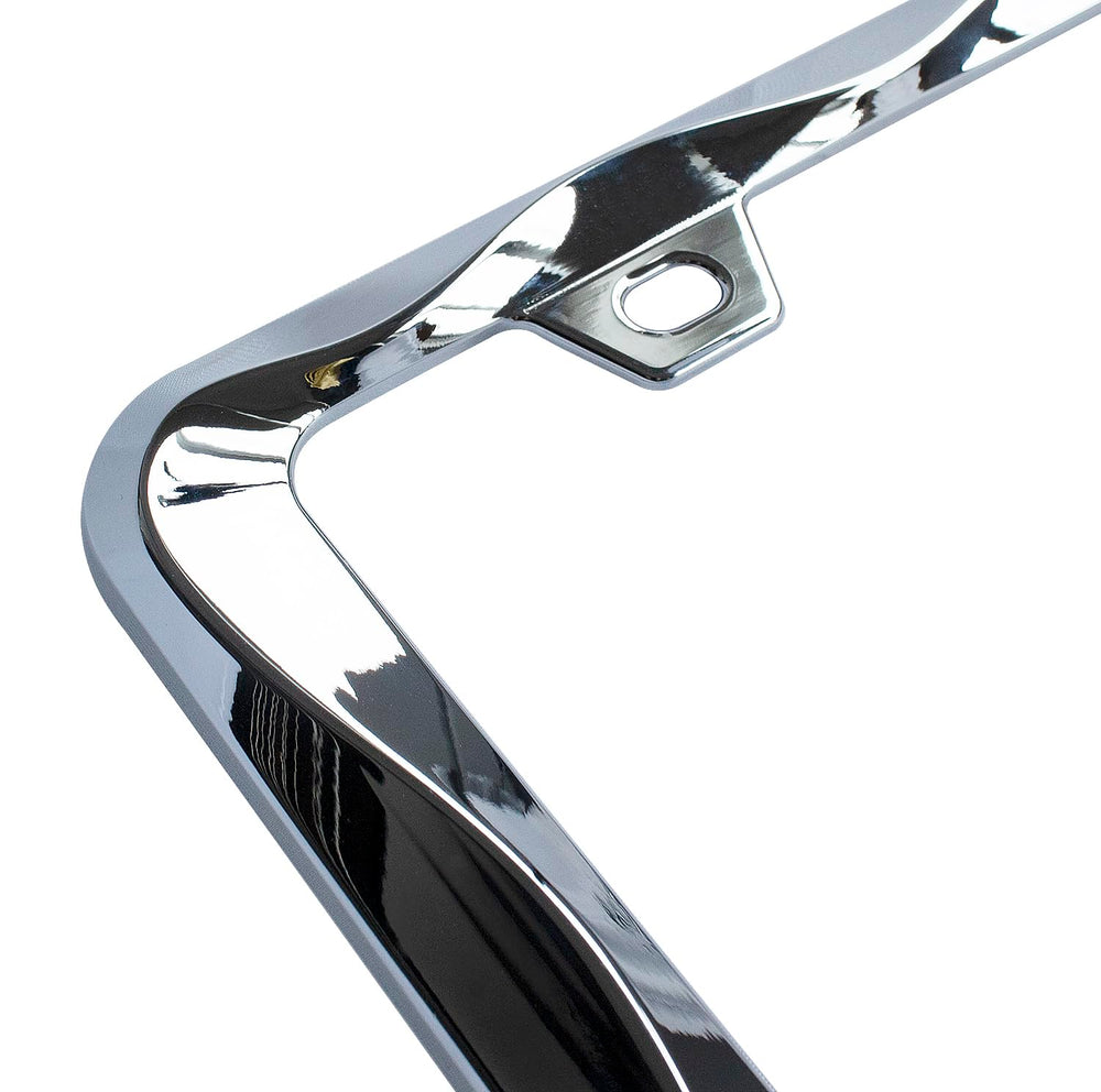 Creathome 3D Curly Wave chrome license frame gift-ready