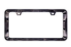 Creathome 3D Curly Wave Frame back angle highlights universal fit for US and Canadian plates.