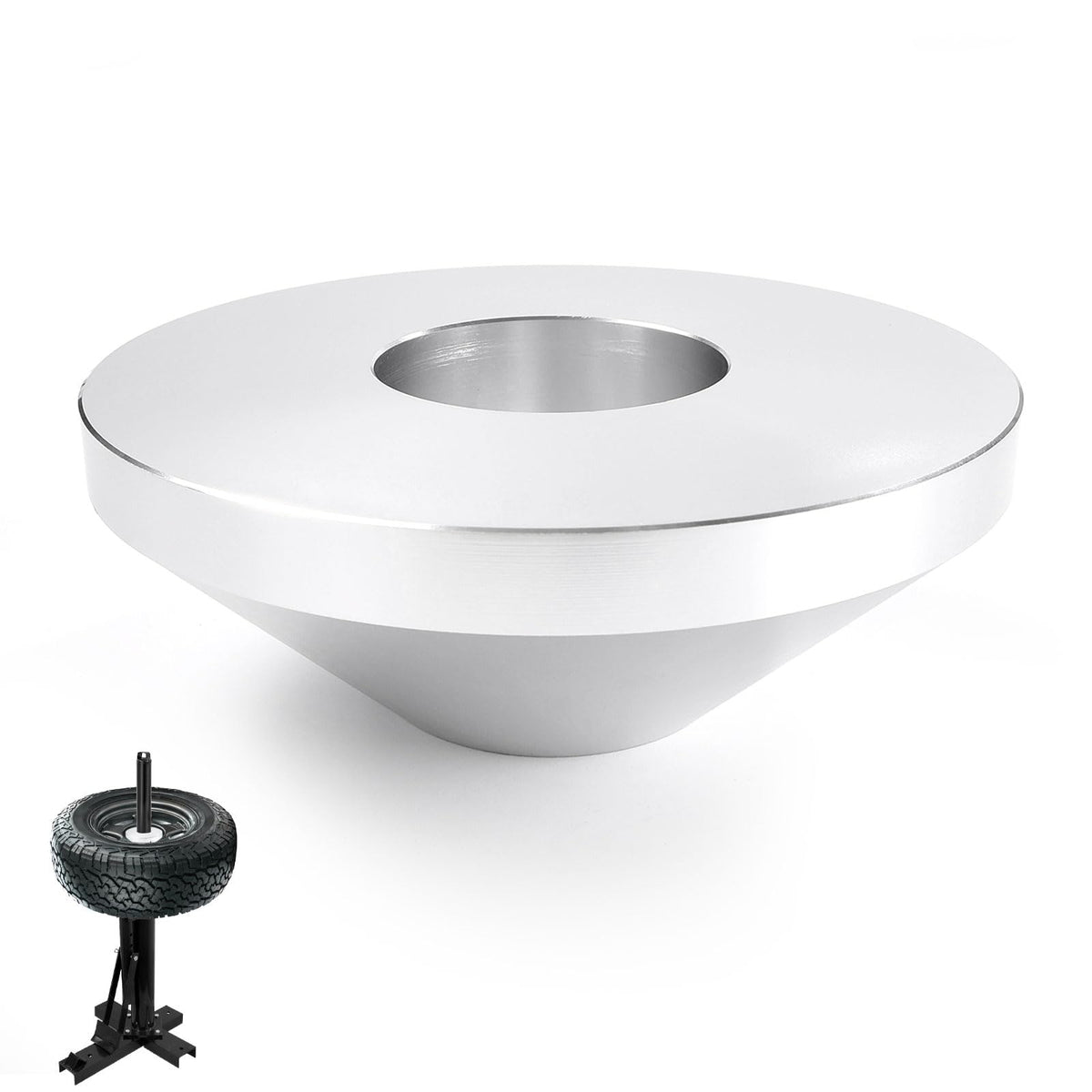 Creative.C centering cone on a 1.67-inch post ensures stable wheel mounting.
