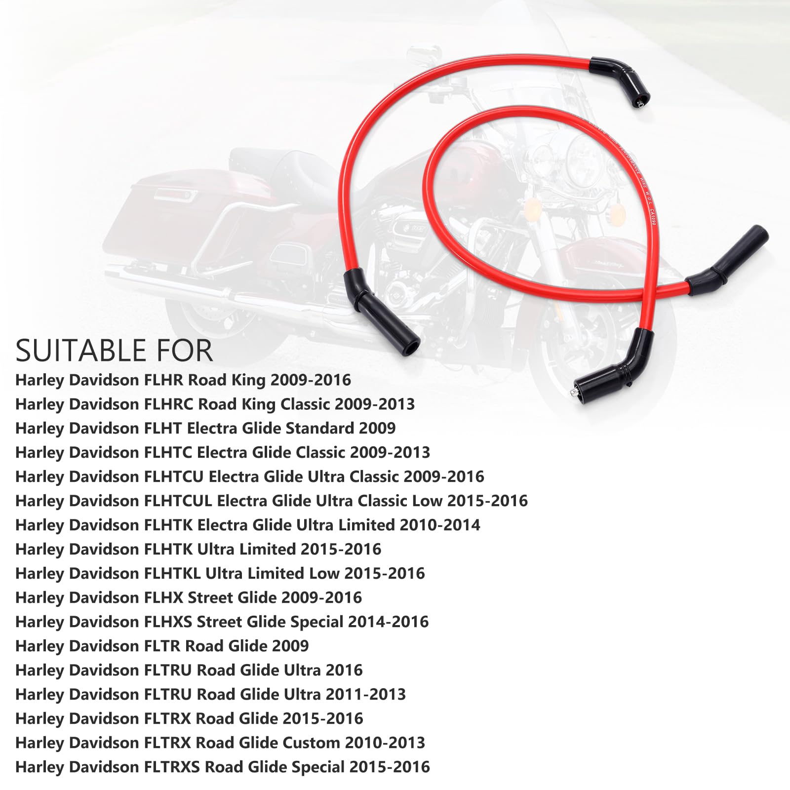 Creative.C spark plug wires compatible with Harley 2009-2015, direct replacement