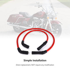 Creative.C spark plug wires for Harley, red 32-inch cable, flexible routing