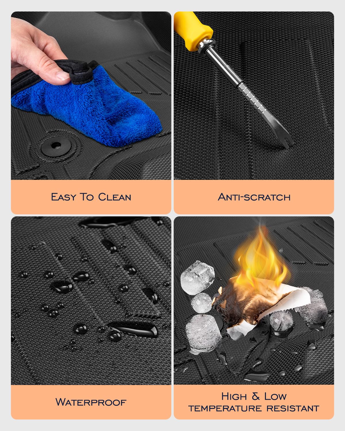 CreekT compatible mats for 2500HD/3500HD protect front cabin.