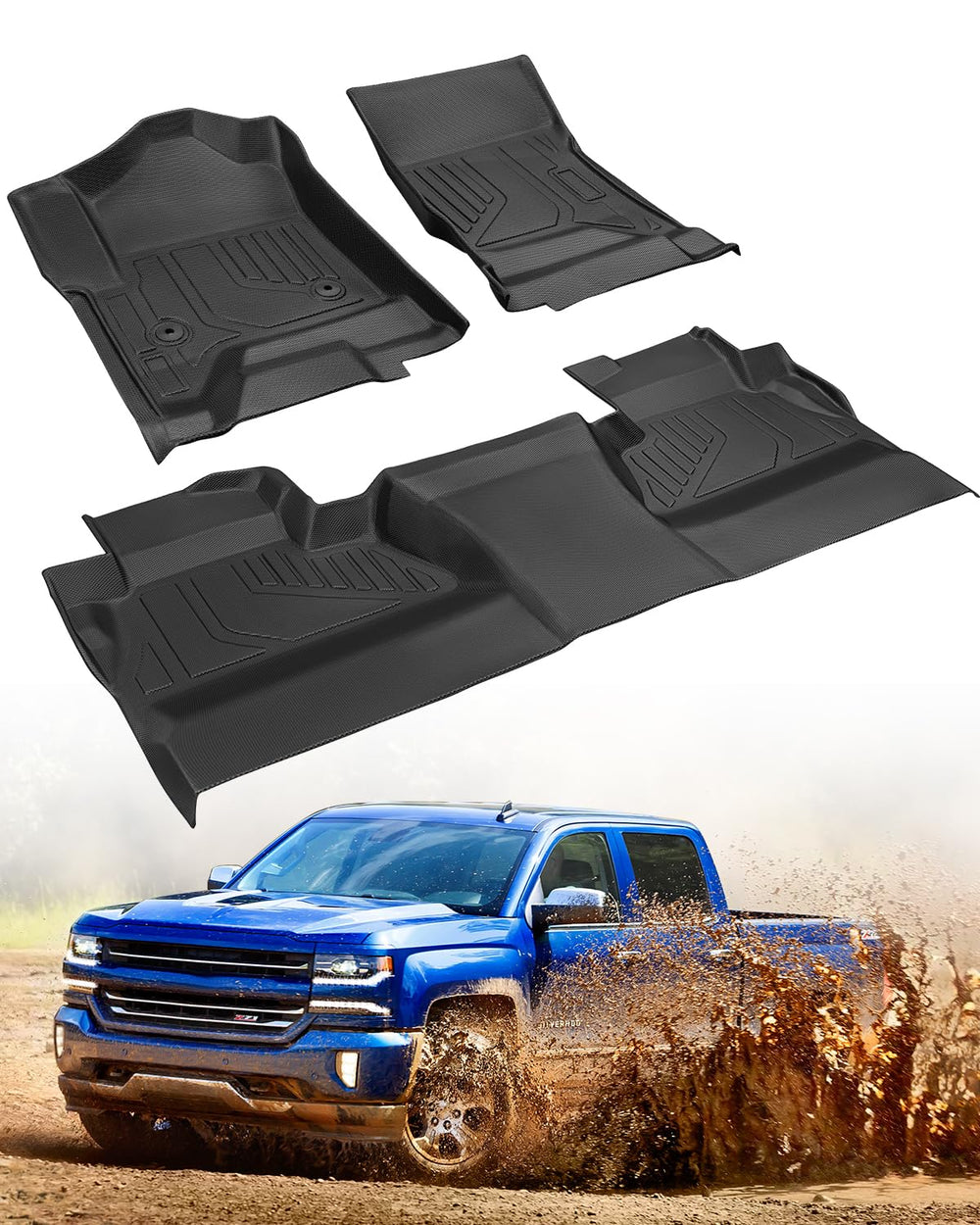 CreekT all-weather floor mats for front center console provide precise fit protection.