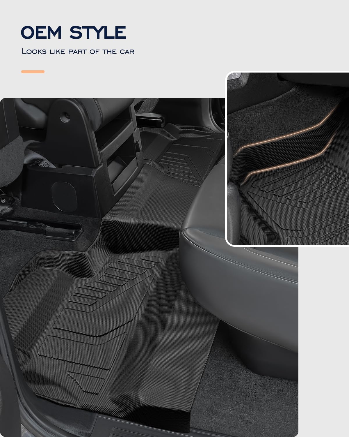 CreekT front-center mats keep the crew cab floor dry.