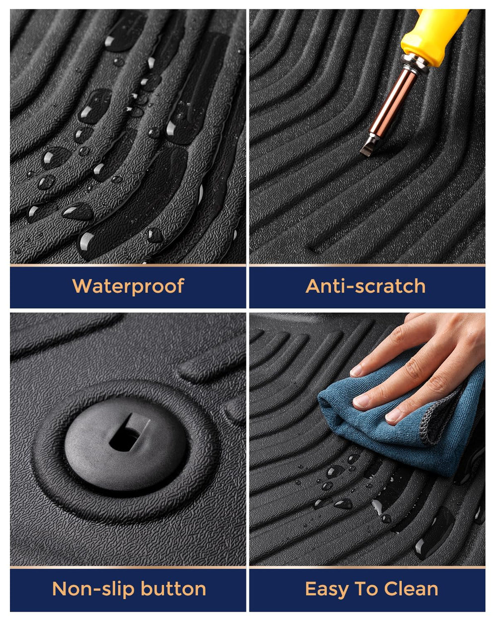 CreekT Jeep Grand Cherokee floor mats offer reliable weather protection in rain or snow.