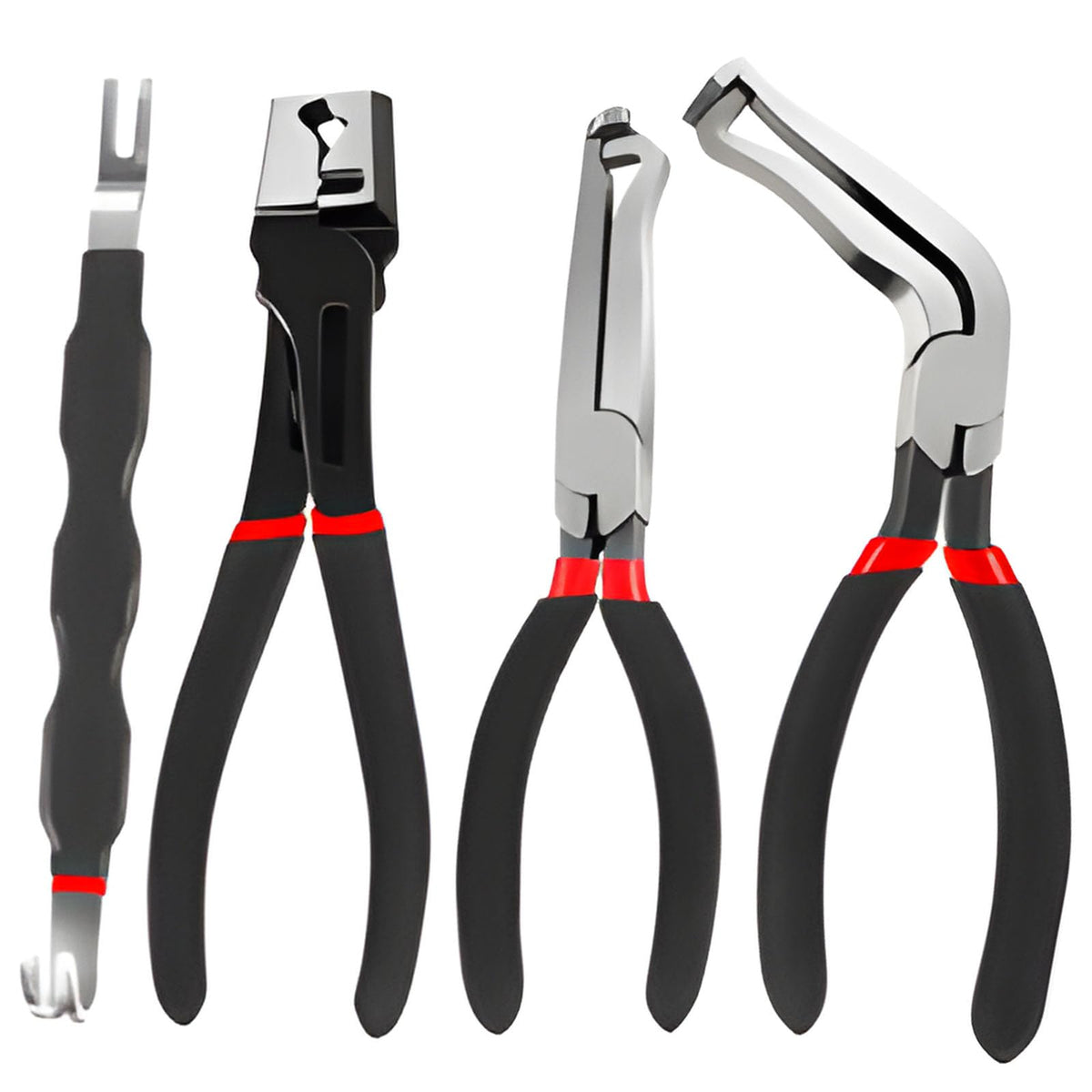 CRELYSTER 4-piece disconnect pliers in hand enabling quick automotive connector work