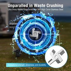 CrestWave dual SK5 blades crush waste into fine particles.