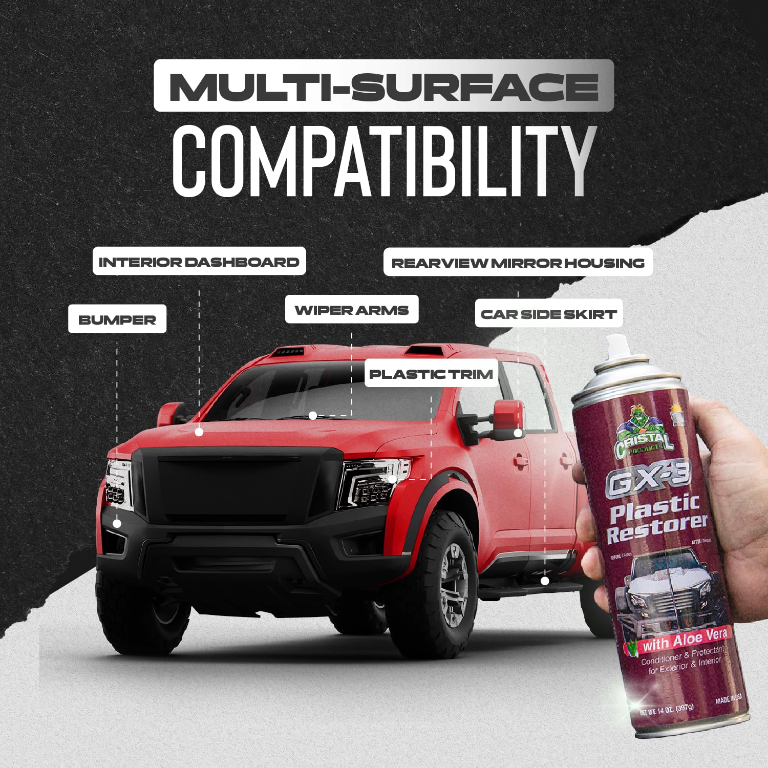 Cristal GX-3 car wash safe formula supports regular detailing.