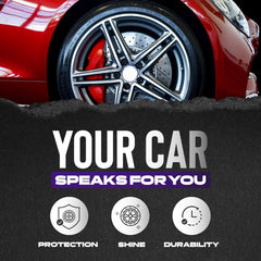 Cristal Untouchable Weatherproof Tire Shine seals out weather and keeps gloss.
