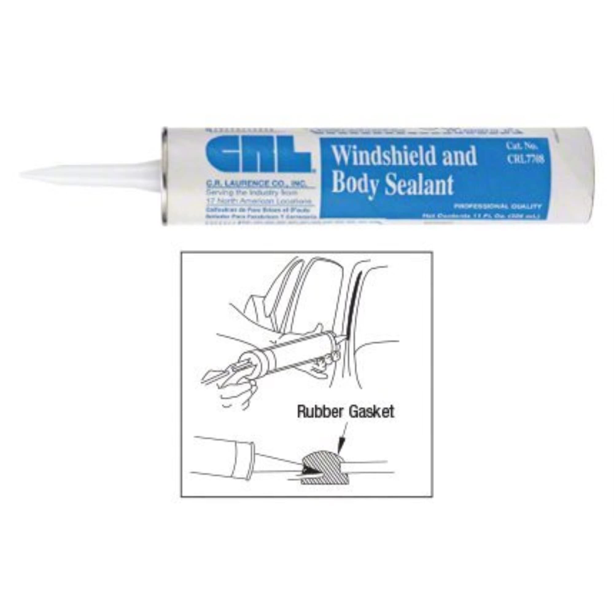 CRL Windshield Sealant bead on glass shows flexible, tacky sealing.