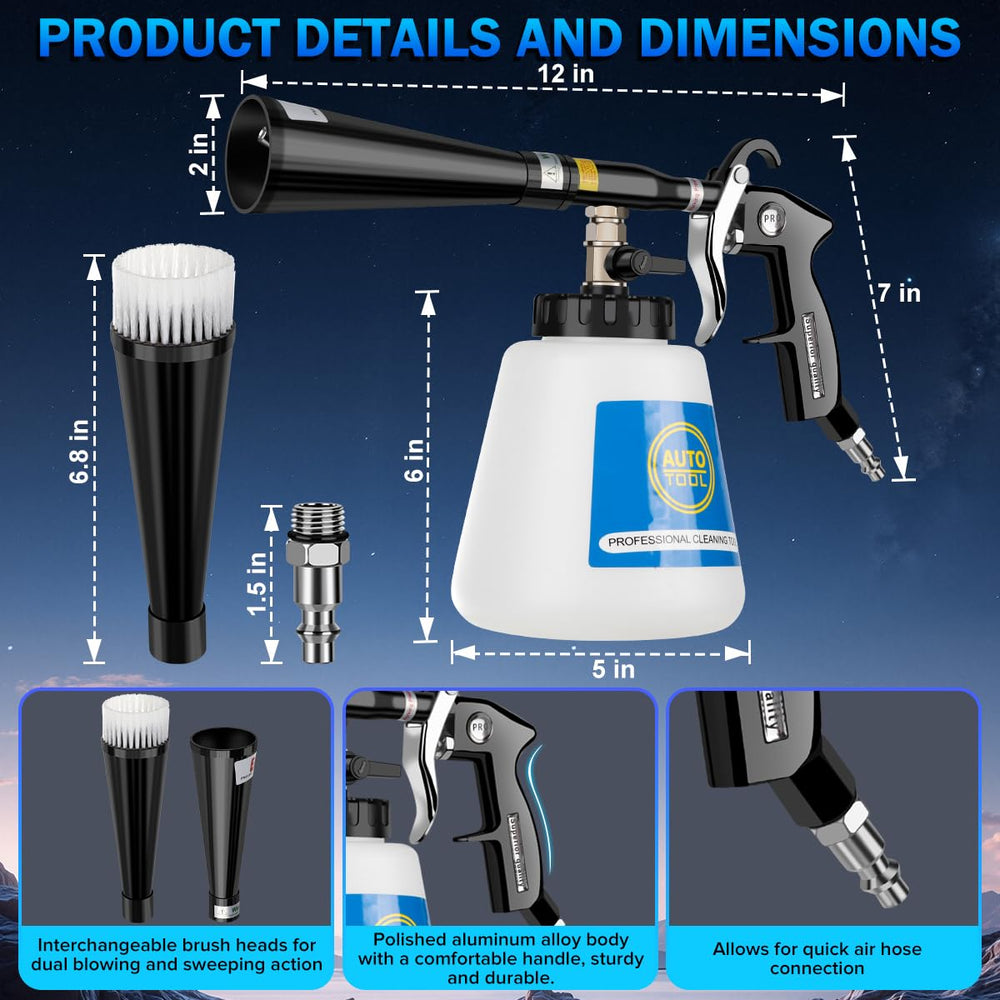 Cropyoyo car cleaning gun liquid bottle enables wet upholstery cleaning.