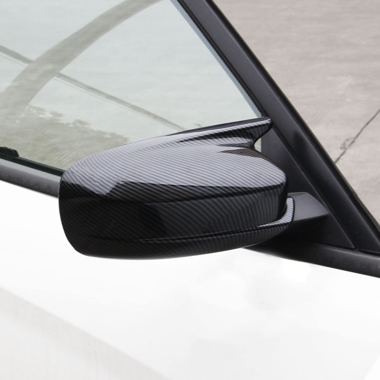 Crosselec Dodge Charger horn-style mirror cover adds sport vibe and scratch resistance.