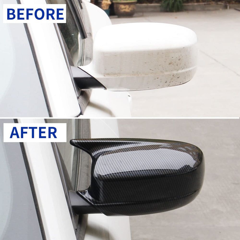 Crosselec carbon-fiber pattern mirror cover for Dodge Charger boosts style and durability.