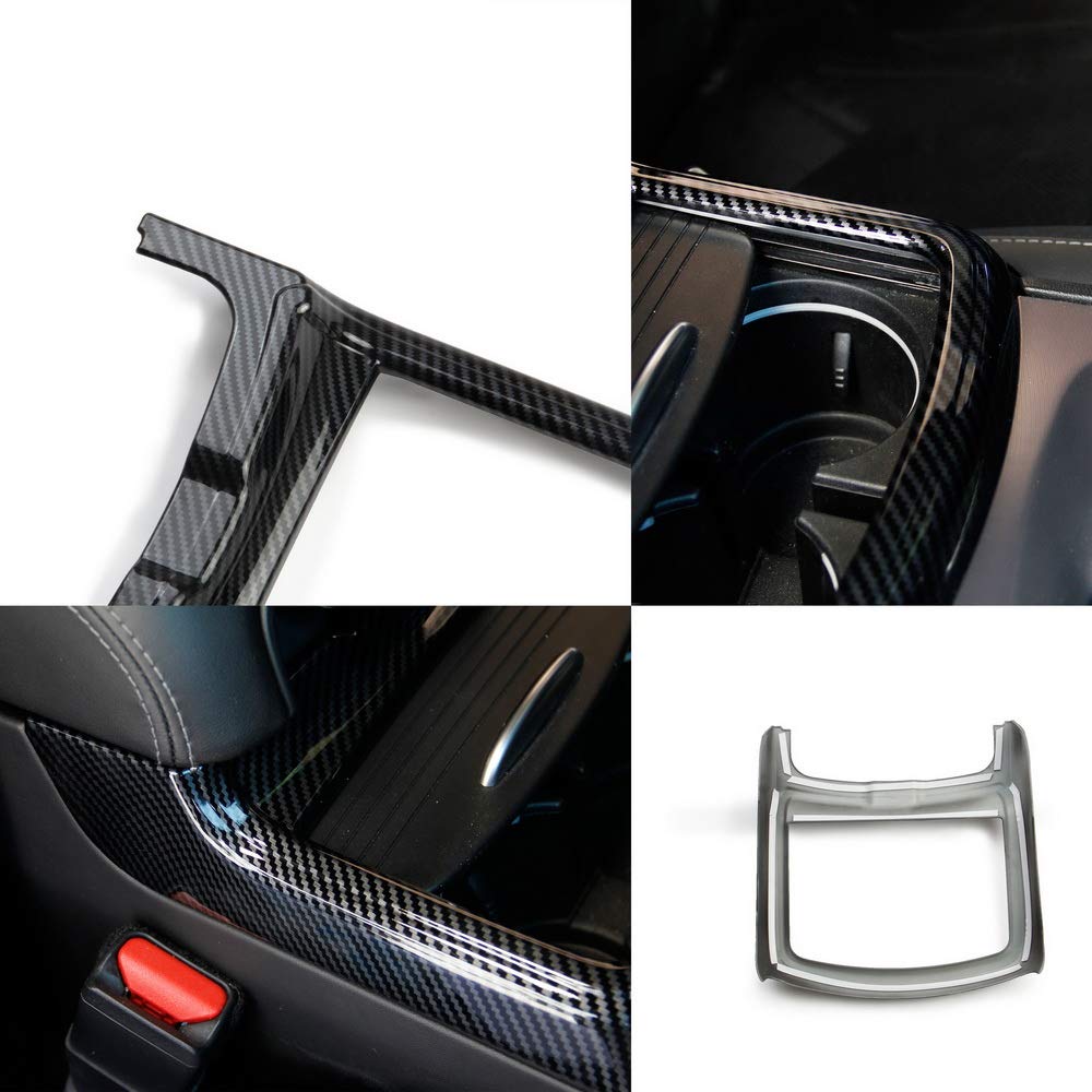 Interior detail shot showing easy peel-and-stick installation on the cup holder area