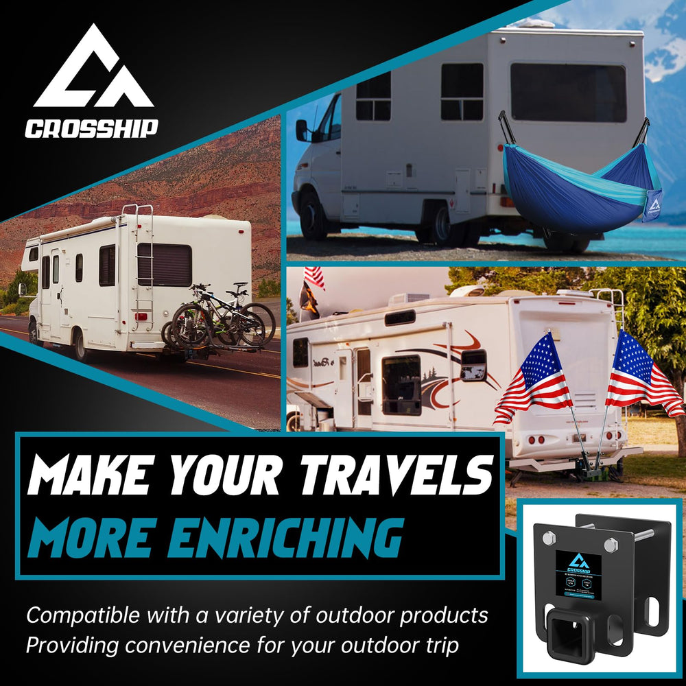 CROSSHIP package includes hitch receiver and hardware for RV upgrades
