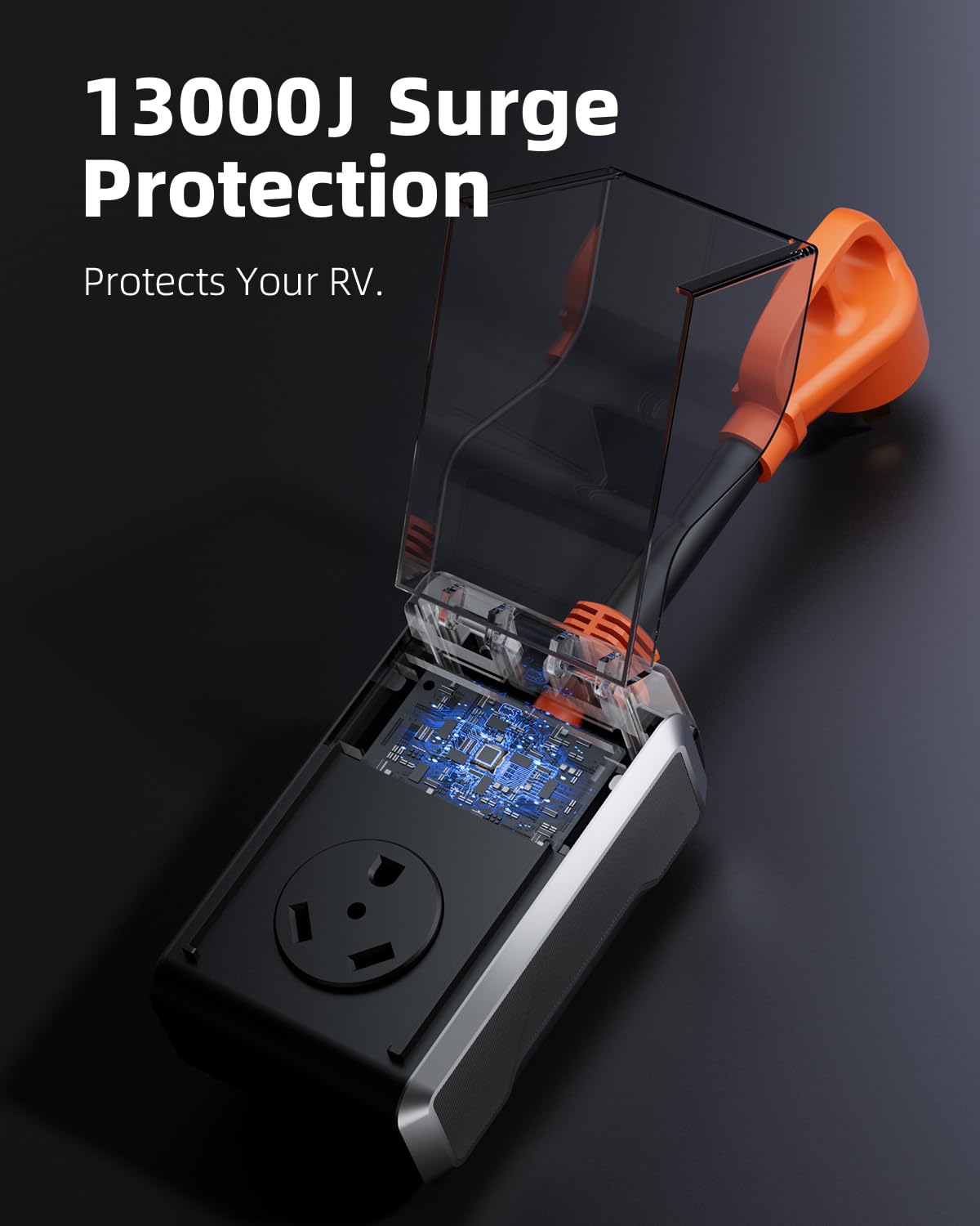 CRTBETLIF weatherproof housing protects RV circuits outdoors.