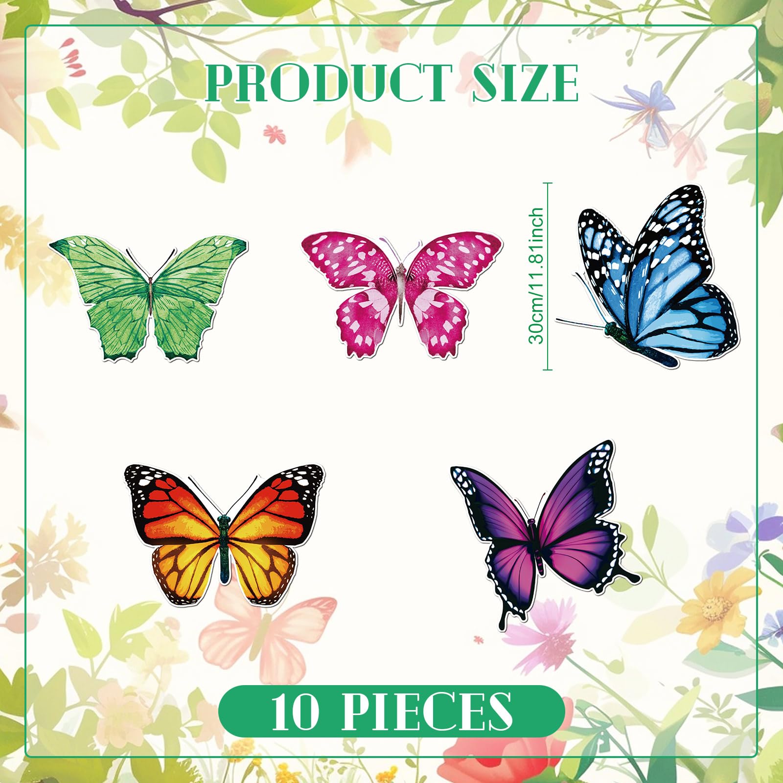 Crtiin butterfly magnets in five styles enhance fridge or door decor with easy repositioning.