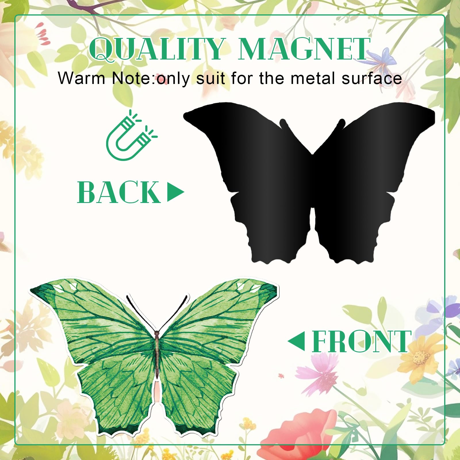 Crtiin butterfly magnets on fridge demonstrate versatile home decor use.