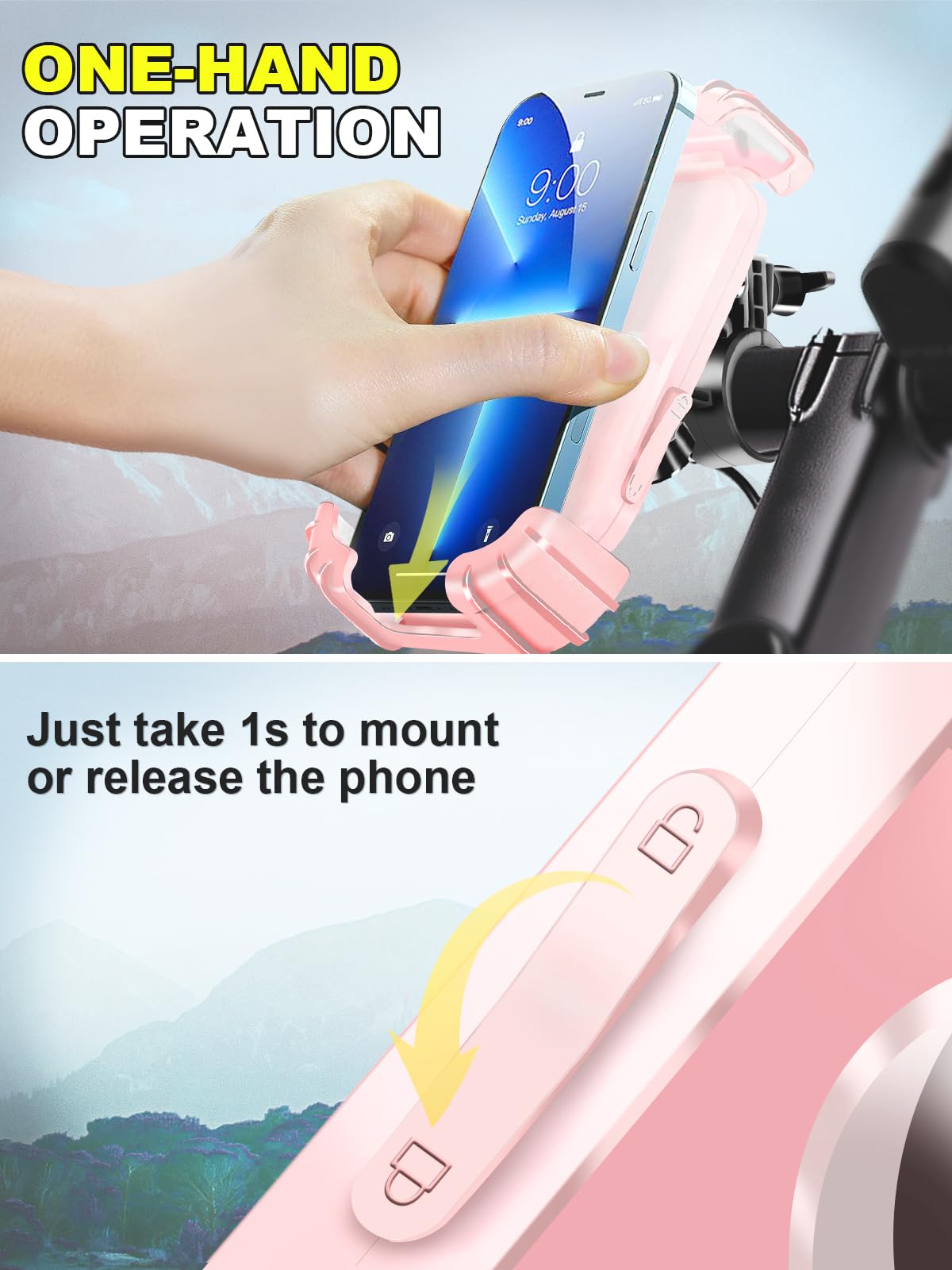 CRUIHOG quick-release 1S lock enables fast one-handed phone access.