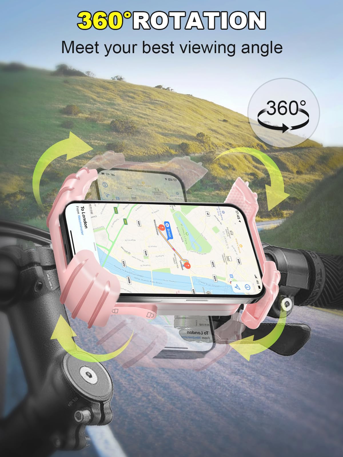 CRUIHOG protective cushions keep phone safe from scratches and minimize vibrations.