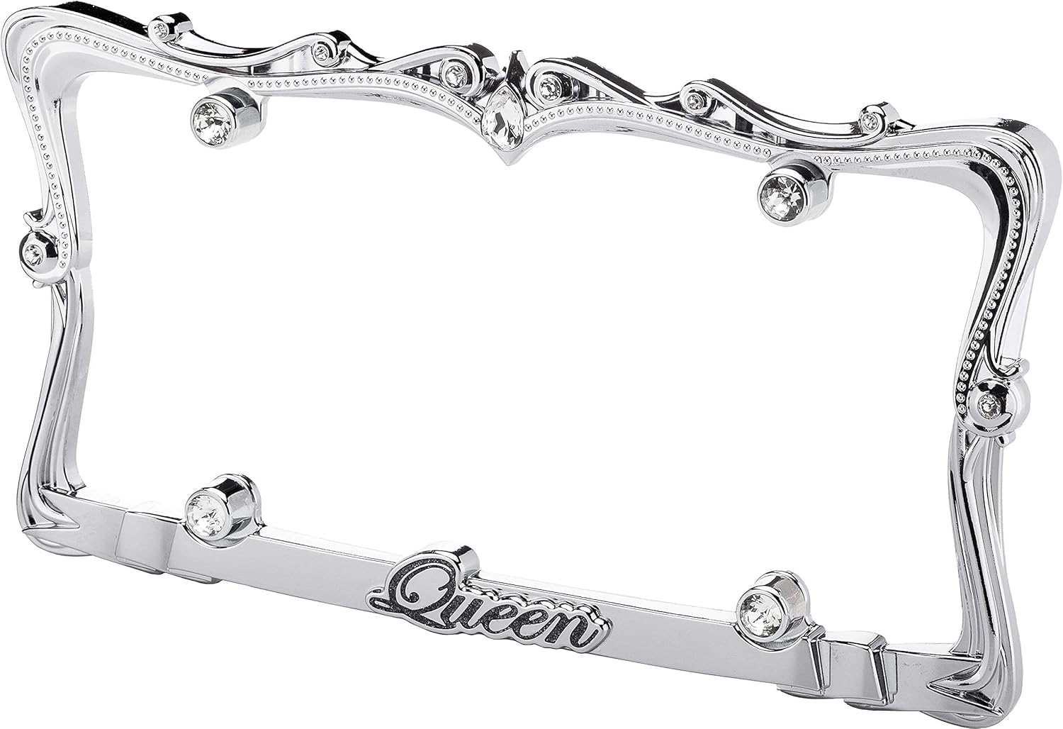 Cruiser Accessories Queen frame crystal-bling with nine glass crystals for subtle luxury.