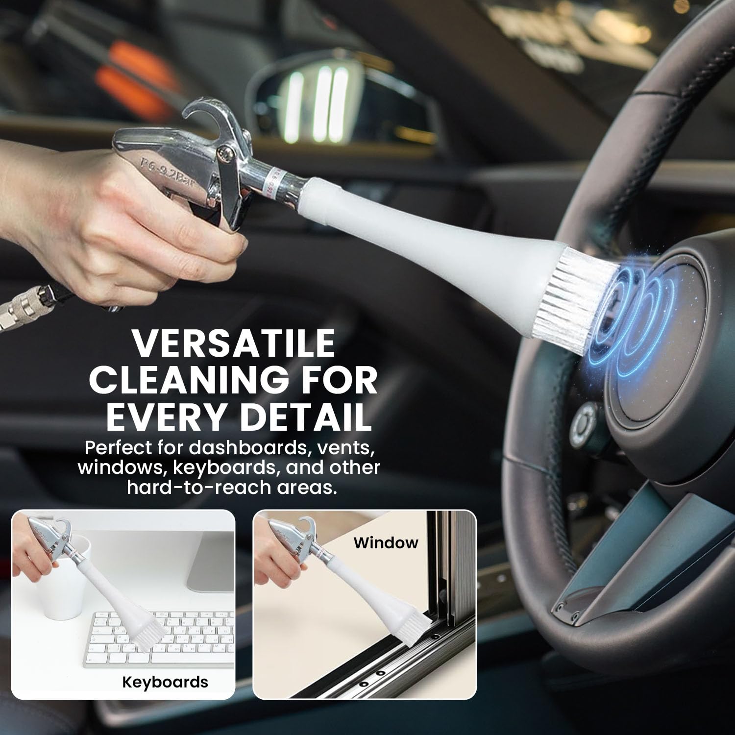 CrysGuard ProClean 360 engine bay cleaning with precision air spray.